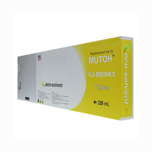 Yellow Wide Format Inkjet Cartridge for Mutoh VJ-MSINK3A-YE220