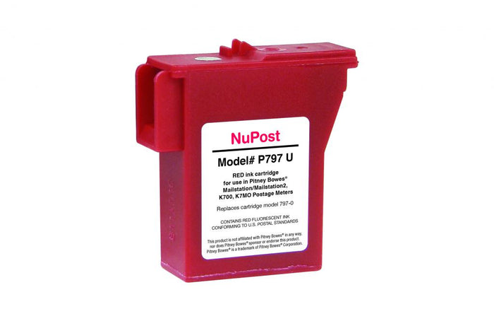 NuPost Non-OEM New Postage Meter Red Ink Cartridge for Pitney Bowes 797-0/797-Q/797-M