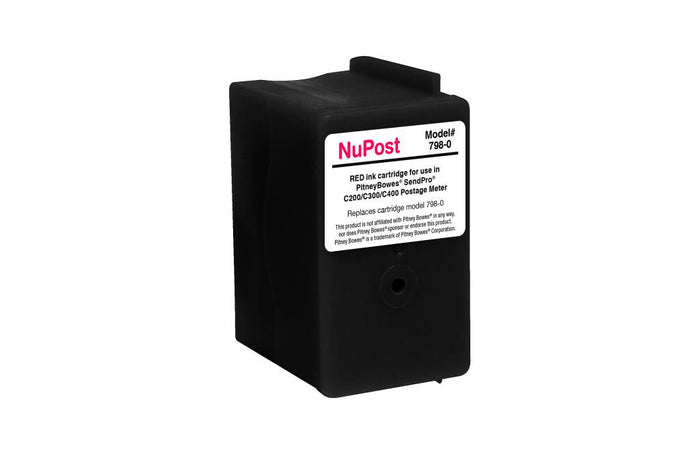 NuPost Non-OEM New Postage Meter Red Ink Cartridge for Pitney Bowes SL-798-0