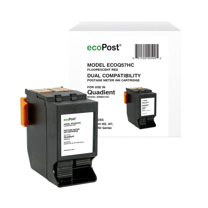 ecoPost Non-OEM New Postage Meter Red Ink Cartridge for Quadient (NeoPost) IXINK57HC