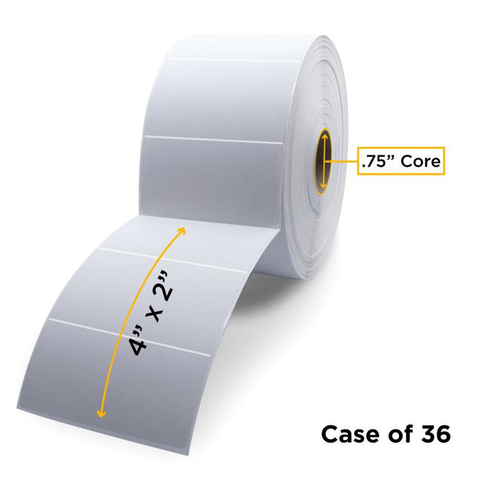Clover Imaging Non-OEM New Direct Thermal Label Roll 0.75" ID x 2.25" Max OD for Mobile Barcode Printers