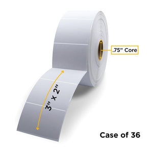 Direct Thermal Label Roll 0.75" ID x 2.2" Max OD for Mobile Barcode Printers