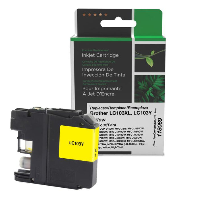 Clover Imaging Remanufactured High Yield Yellow Ink Cartridge for Brother LC103XL