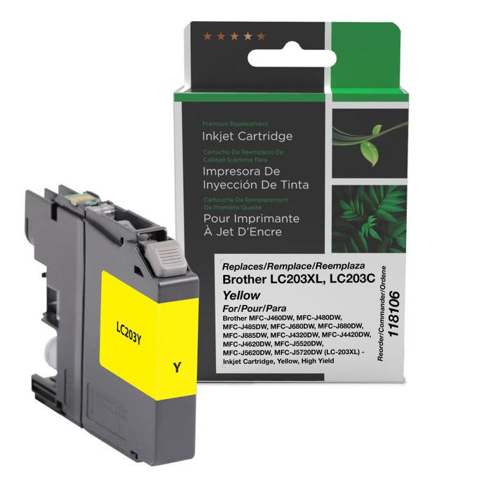Clover Imaging Remanufactured High Yield Yellow Ink Cartridge for Brother LC203XL