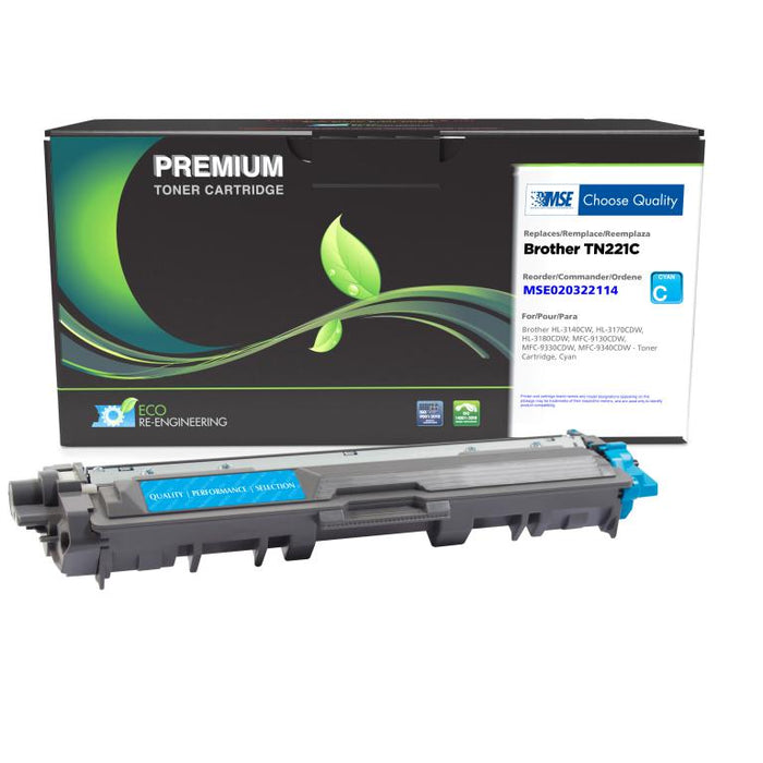 MSE Remanufactured Cyan Toner Cartridge for Brother TN221