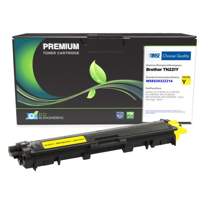 MSE Remanufactured Yellow Toner Cartridge for Brother TN221