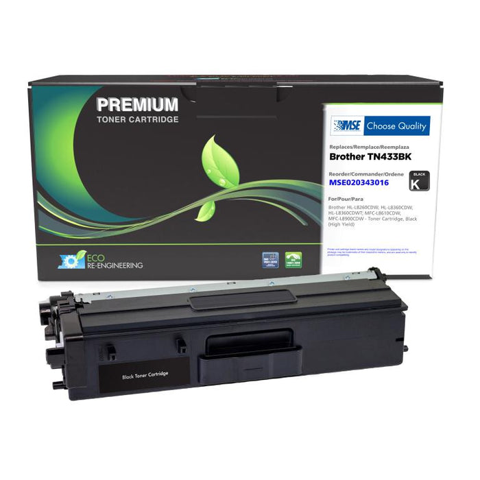 MSE Remanufactured High Yield Black Toner Cartridge for Brother TN433BK