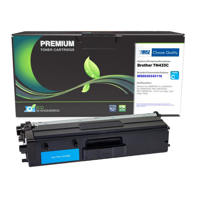 MSE Remanufactured High Yield Cyan Toner Cartridge for Brother TN433C