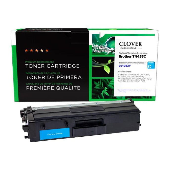 Clover Imaging Remanufactured Extra High Yield Cyan Toner Cartridge for Brother TN436C
