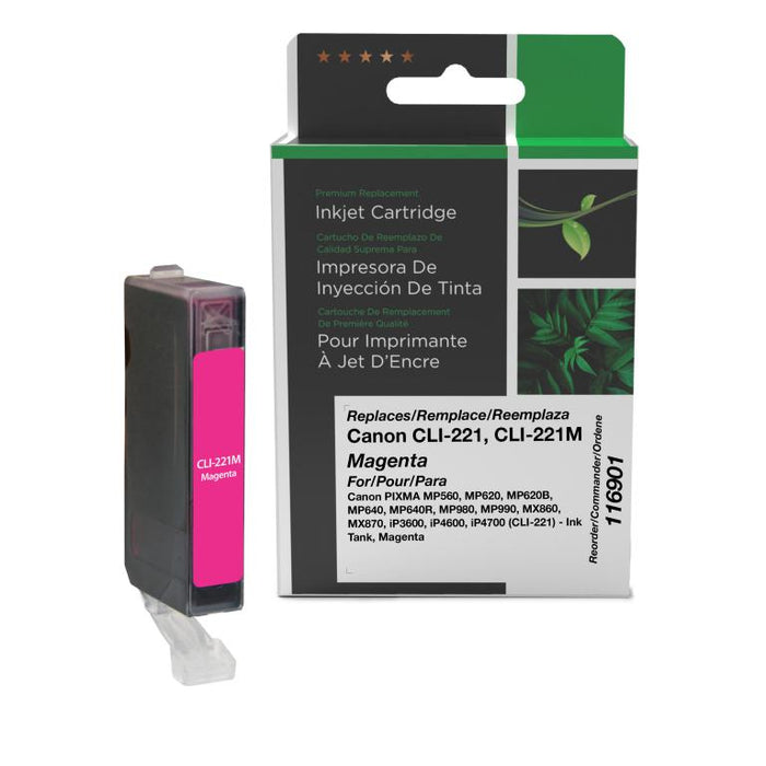 Clover Imaging Remanufactured Magenta Ink Cartridge for Canon CLI-221 (2948B001)