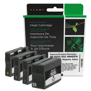 High Yield Black, Cyan, Magenta, Yellow Ink Cartridges for HP 932XL/933 (N9H62FN) 4-Pack