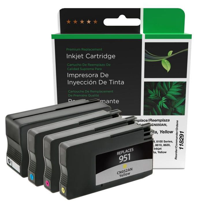 Clover Imaging Remanufactured High Yield Black, Cyan, Magenta, Yellow Ink Cartridges for HP 950XL/951 (C2P01FN) 4-Pack
