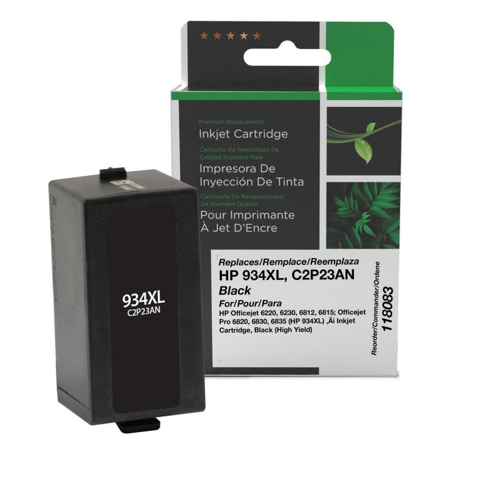 Clover Imaging Remanufactured High Yield Black Ink Cartridge for HP 934XL (C2P23AN)
