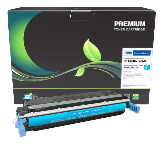 MSE Remanufactured Cyan Toner Cartridge for HP 645A (C9731A)