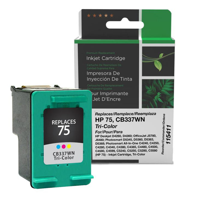Clover Imaging Remanufactured Tri-Color Ink Cartridge for HP 75 (CB337WN)