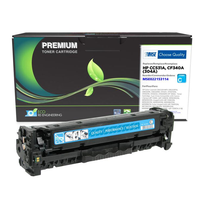 MSE Remanufactured Cyan Toner Cartridge for HP 304A (CC531A)