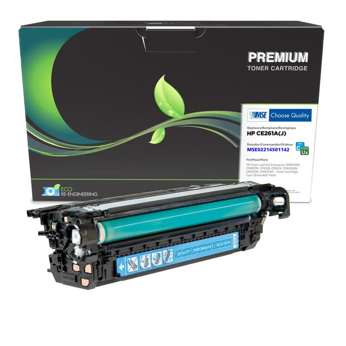 MSE Remanufactured Extended Yield Cyan Toner Cartridge for HP CE261A