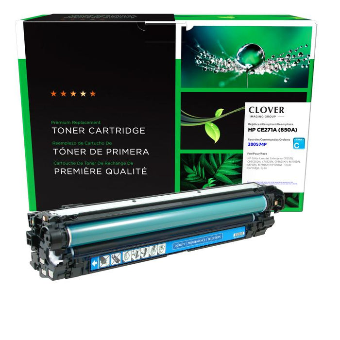 Clover Imaging Remanufactured Cyan Toner Cartridge for HP 650A (CE271A)