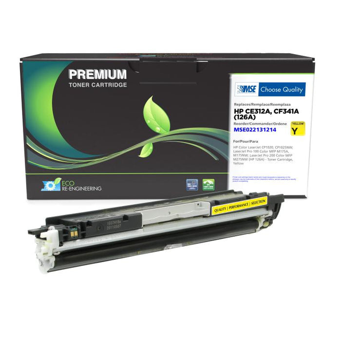MSE Remanufactured Yellow Toner Cartridge for HP 126A (CE312A)