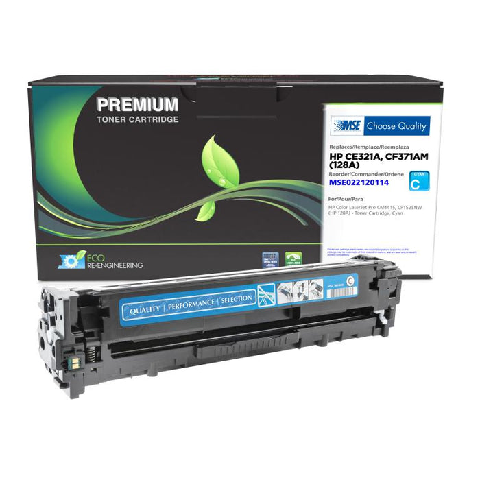 MSE Remanufactured Cyan Toner Cartridge for HP 128A (CE321A)