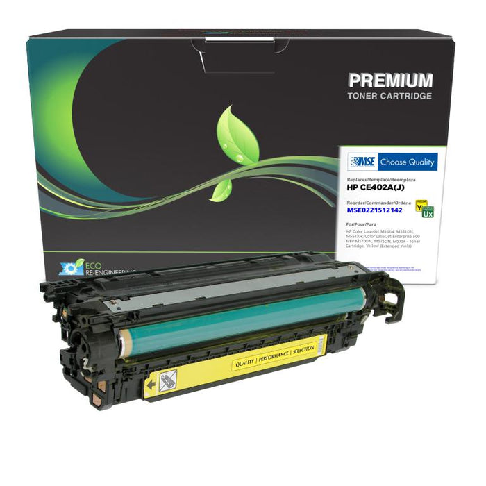 MSE Remanufactured Extended Yield Yellow Toner Cartridge for HP CE402A