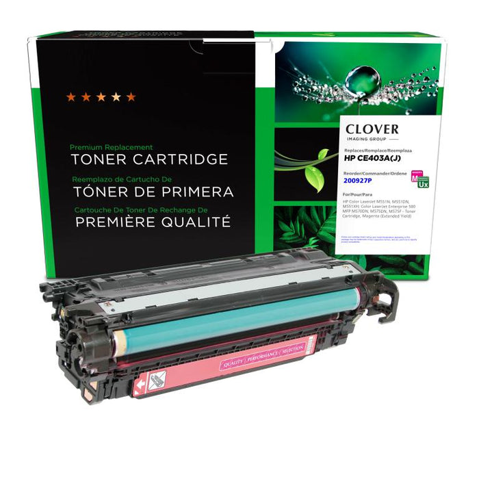 Clover Imaging Remanufactured Extended Yield Magenta Toner Cartridge for HP CE403A