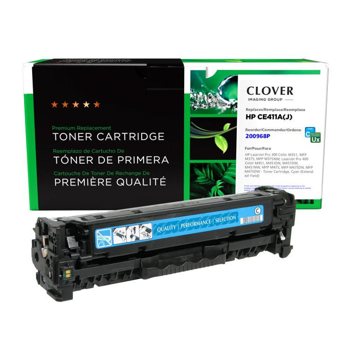 Clover Imaging Remanufactured Extended Yield Cyan Toner Cartridge for HP CE411A