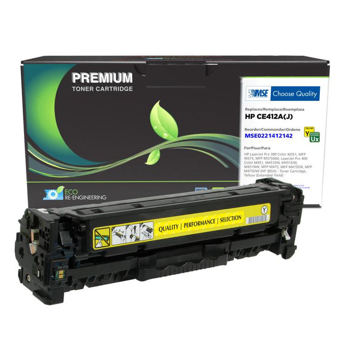 MSE Remanufactured Extended Yield Yellow Toner Cartridge for HP CE412A