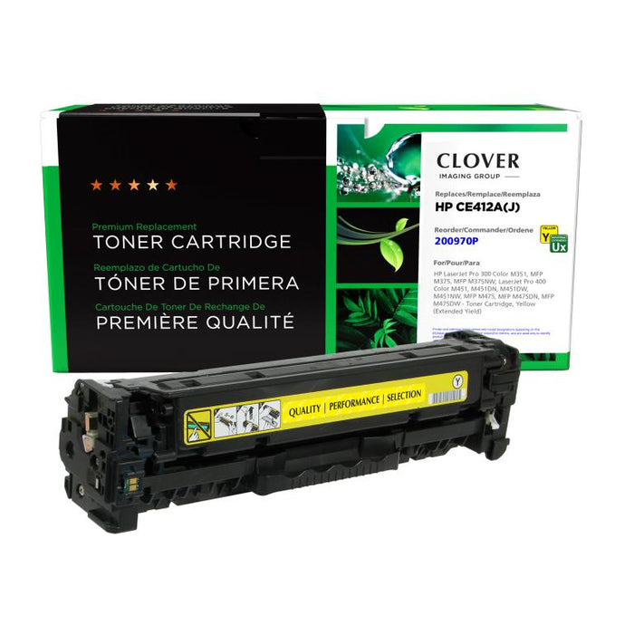Clover Imaging Remanufactured Extended Yield Yellow Toner Cartridge for HP CE412A