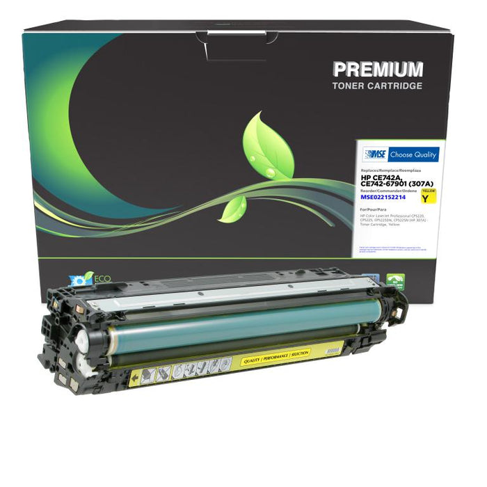 MSE Remanufactured Yellow Toner Cartridge for HP 307A (CE742A)