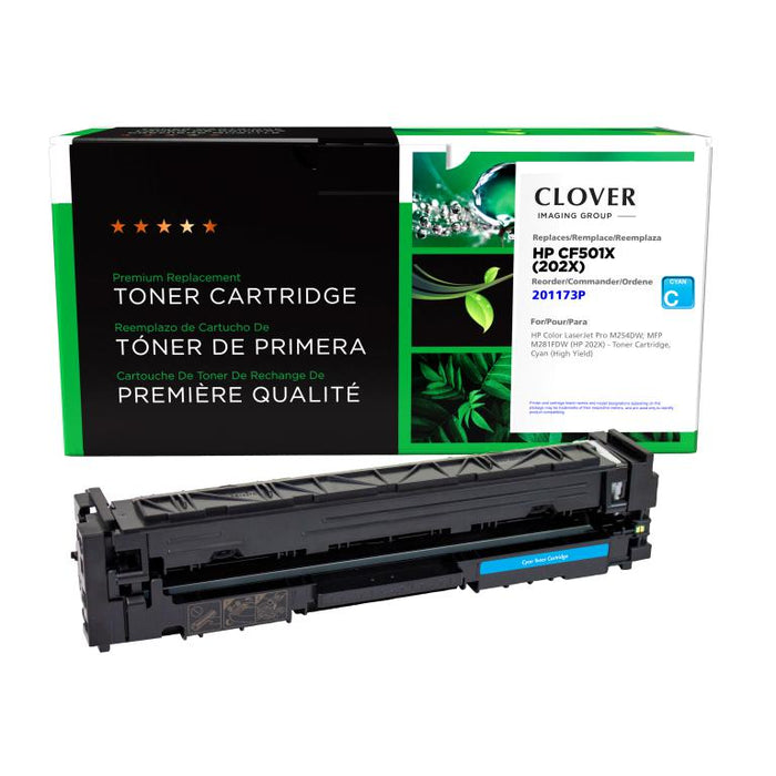 Clover Imaging Remanufactured High Yield Cyan Toner Cartridge for HP 202X (CF501X)