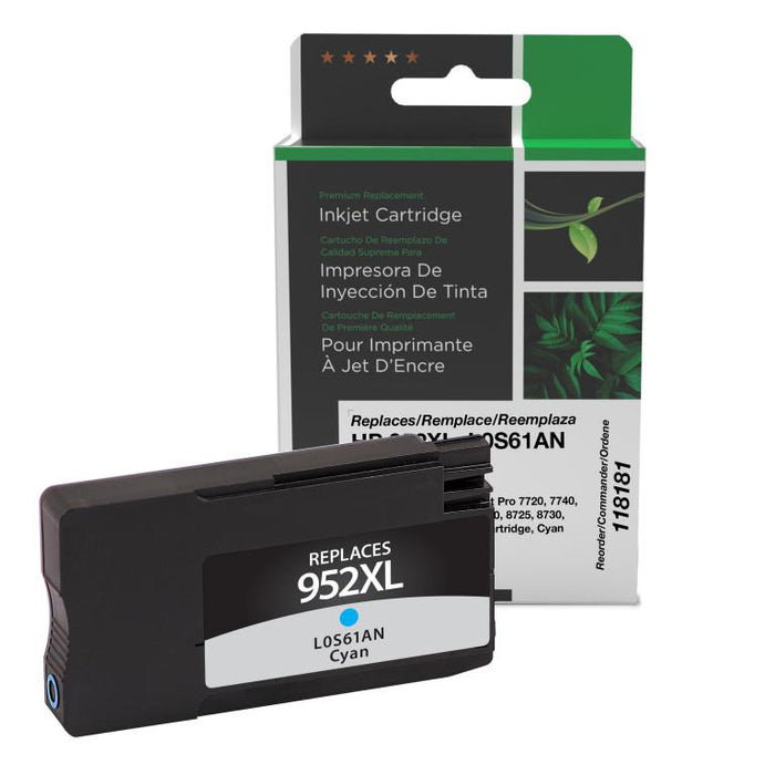 Clover Imaging Remanufactured High Yield Cyan Ink Cartridge for HP 952XL (L0S61AN)