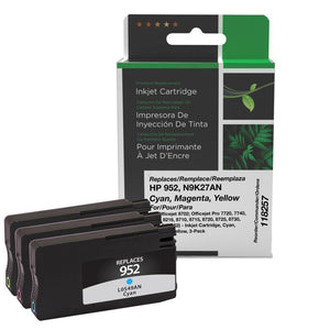 Cyan, Magenta, Yellow Ink Cartridges for HP 952 (N9K27AN) 3-Pack