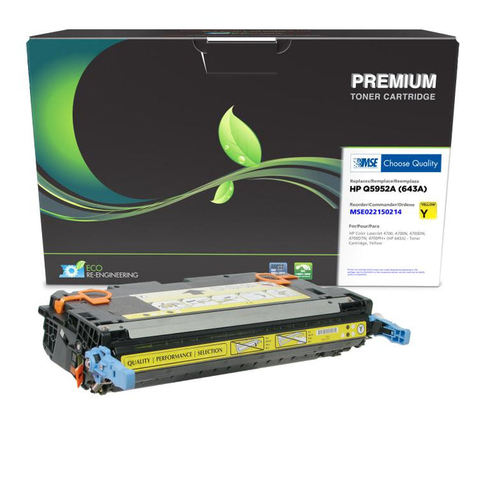 MSE Remanufactured Yellow Toner Cartridge for HP 643A (Q5952A)
