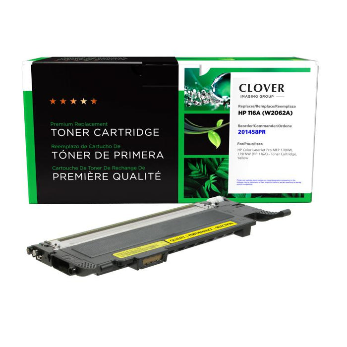 Clover Imaging Remanufactured Yellow Toner Cartridge (Reused OEM Chip) for HP 116A (HP W2062A)