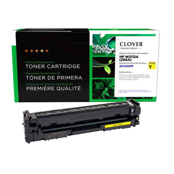 Clover Imaging Remanufactured Yellow Toner Cartridge (Reused OEM Chip) for HP 206A (W2112A)