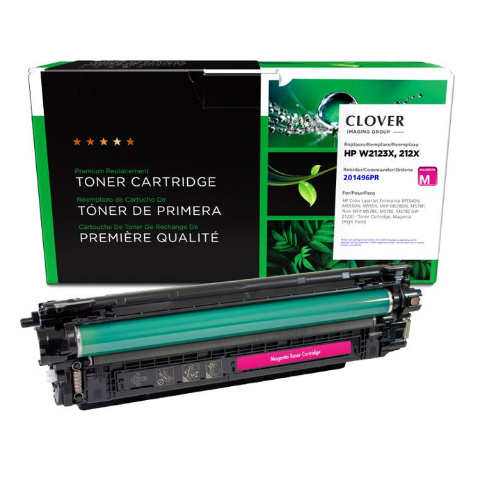 Clover Imaging Remanufactured High Yield Magenta Toner Cartridge (Reused OEM Chip) for HP 212X (W2123X)