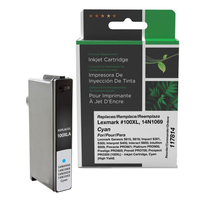 Clover Imaging Remanufactured High Yield Cyan Ink Cartridge for Lexmark #100XL