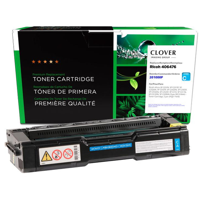 Clover Imaging Remanufactured High Yield Cyan Toner Cartridge for Ricoh 406476