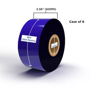 Enhanced Resin Ribbon 60mm x 300M (6 Ribbons/Case) for Zebra Printers