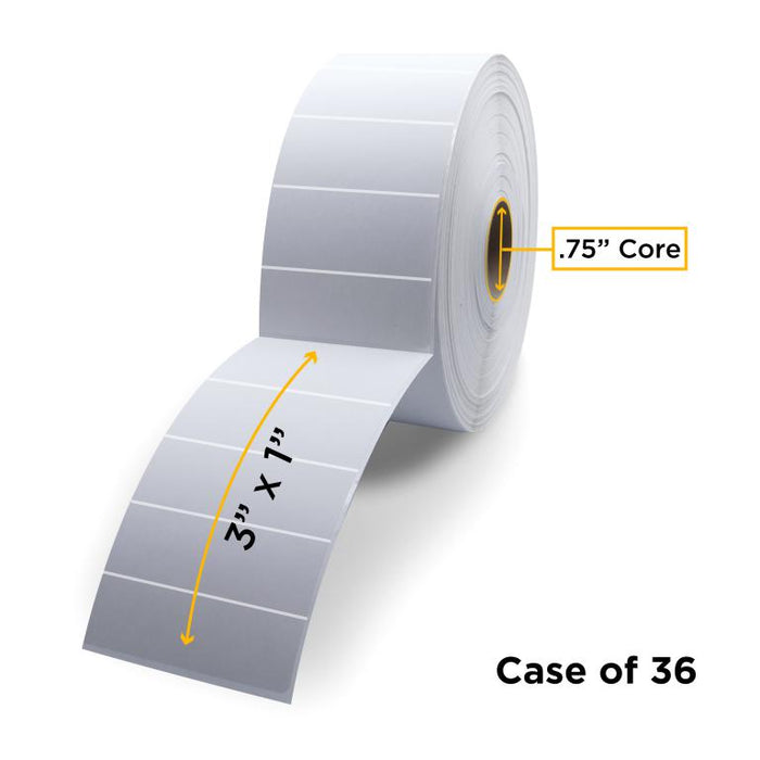 Clover Imaging Non-OEM New Direct Thermal Label Roll 0.75" ID x 2.5" Max OD for Mobile Barcode Printers
